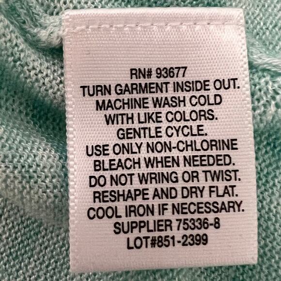 Liz Claiborne Womens Lightweight Sweater Medium Heathered Teal Long Sleeve - Picture 4 of 4